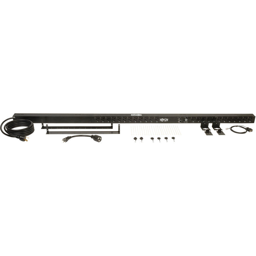 Tripp Lite by Eaton 1.9kW Single-Phase Switched PDU, LX Platform, Outlet Monitoring, 120V Outlets (24 NEMA 5-15/20R), L5-20P Plug, 0U, TAA PDUMVR20NETLX