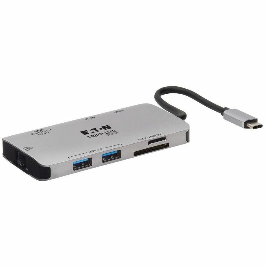 Tripp Lite by Eaton USB-C Dock - 4K HDMI, USB 3.x (5Gbps), USB-A/C Hub Ports, GbE, Memory Card, 100W PD Charging U442-DOCK5-GY