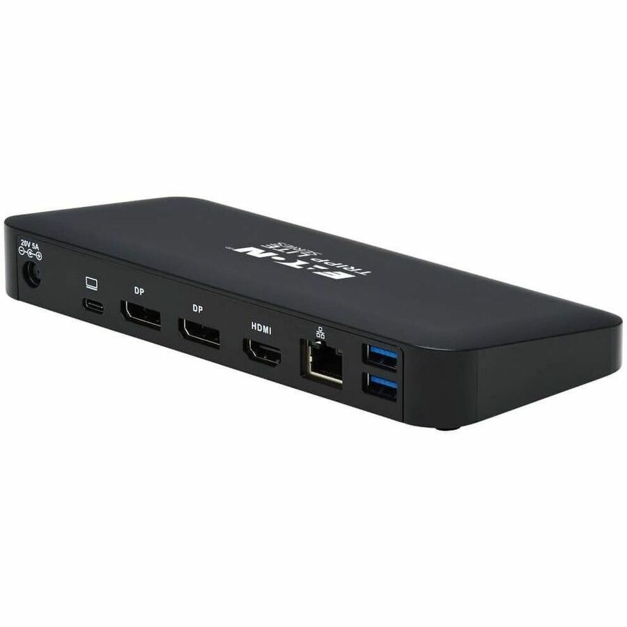 Tripp Lite by Eaton USB-C Dock, Triple Display - 4K 60 Hz HDMI/DisplayPort, USB 3.x Gen 2 (10Gbps), USB-A/USB-C Hub, GbE, 85W PD Charging, Black U442-DOCK8-B
