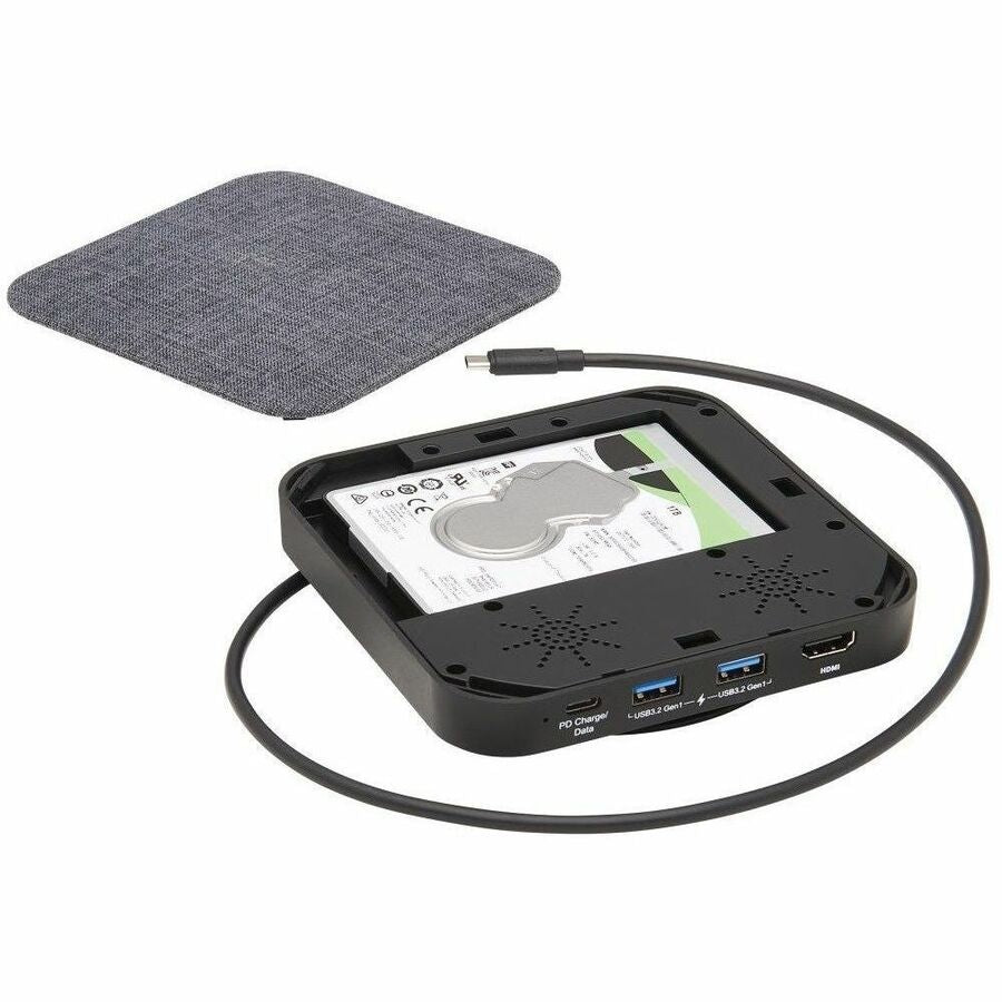 Tripp Lite by Eaton USB-C Dock with Optional Internal Hard Drive, 4K HDMI, USB 3.x (5Gbps), USB-A/USB-C Hub, SATA III, 100W PD Charging, Gray U442-DOCK17-GY
