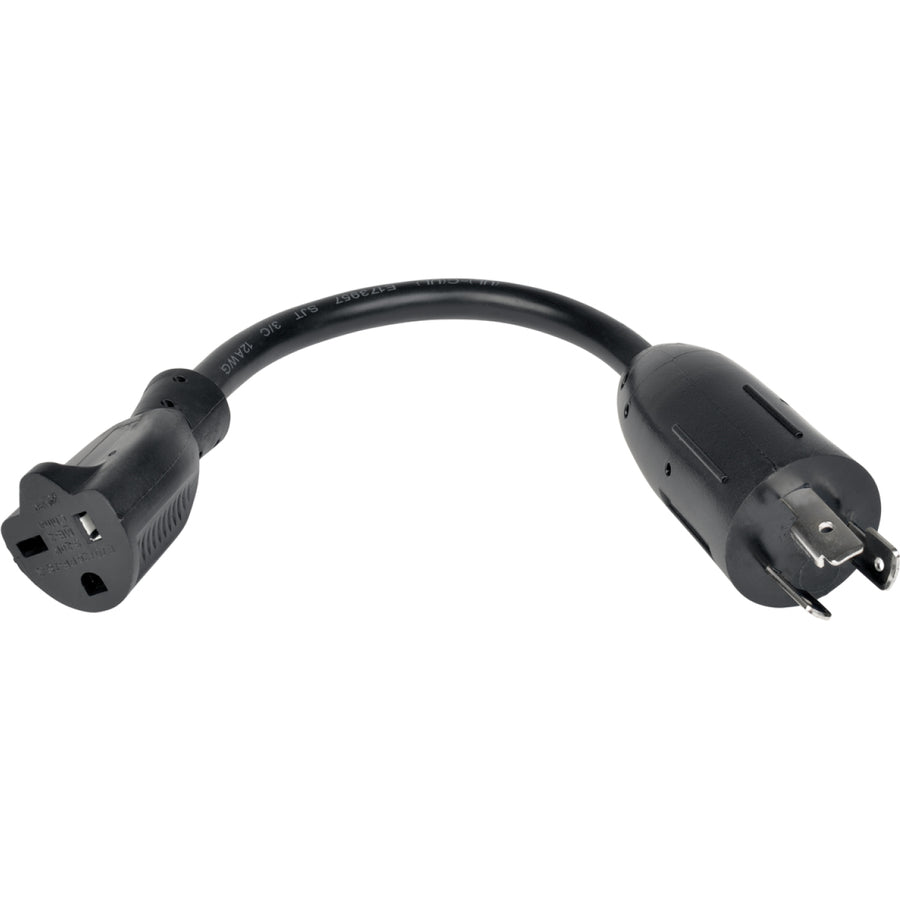 Eaton Tripp Lite Series Power Cord Adapter, NEMA L5-20P to NEMA 5-20R - Heavy-Duty, 20A, 125V, 12 AWG, 6-in. (15.24 cm), Black P046-06N