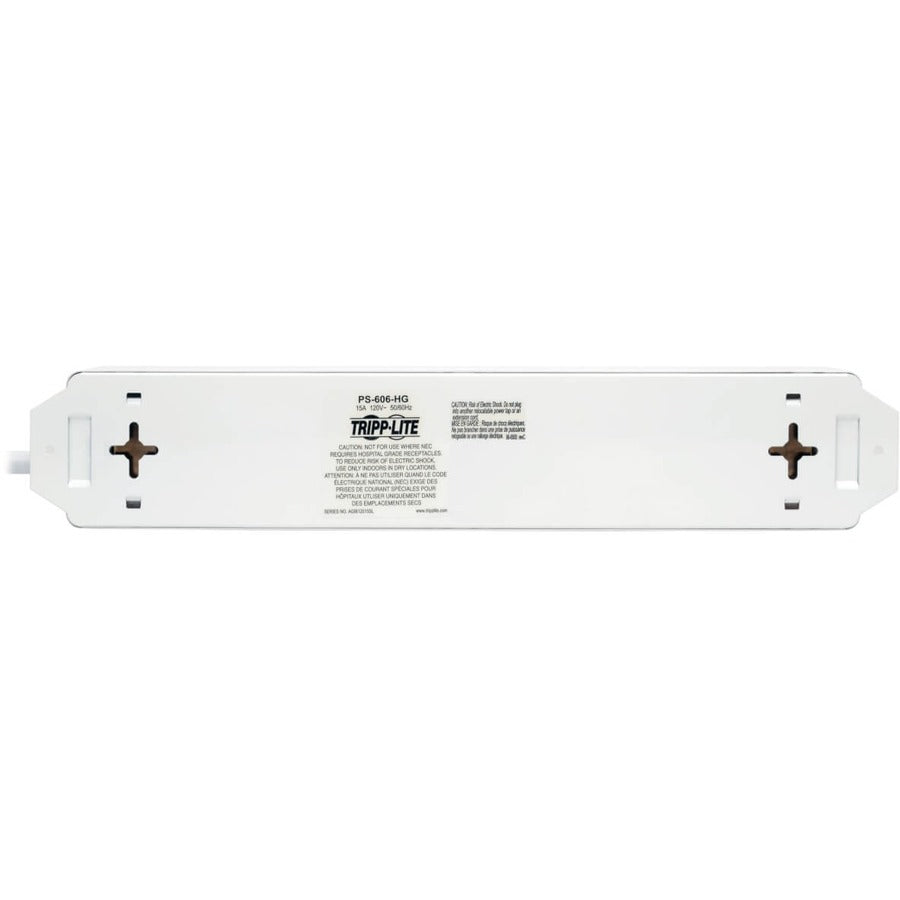 Tripp Lite by Eaton Safe-IT Medical-Grade Power Strip UL 1363 6x Hospital-Grade Outlets Antimicrobial 6 ft. Cord PS-606-HG