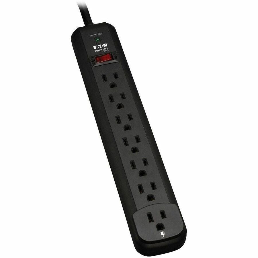 Eaton Tripp Lite Series Protect It! 7-Outlet Surge Protector, 12 ft. Cord, 1080 Joules, Diagnostic LED, Black Housing TLP712B