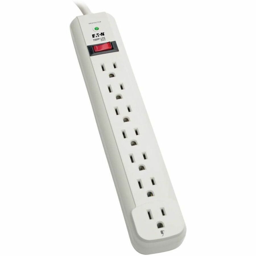 Eaton Tripp Lite Series Protect It! 7-Outlet Surge Protector, 6 ft. Cord, 1080 Joules, Diagnostic LED, Light Gray Housing STRIKER