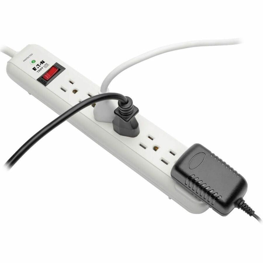 Eaton Tripp Lite Series Protect It! 7-Outlet Surge Protector, 6 ft. Cord, 1080 Joules, Diagnostic LED, Light Gray Housing STRIKER
