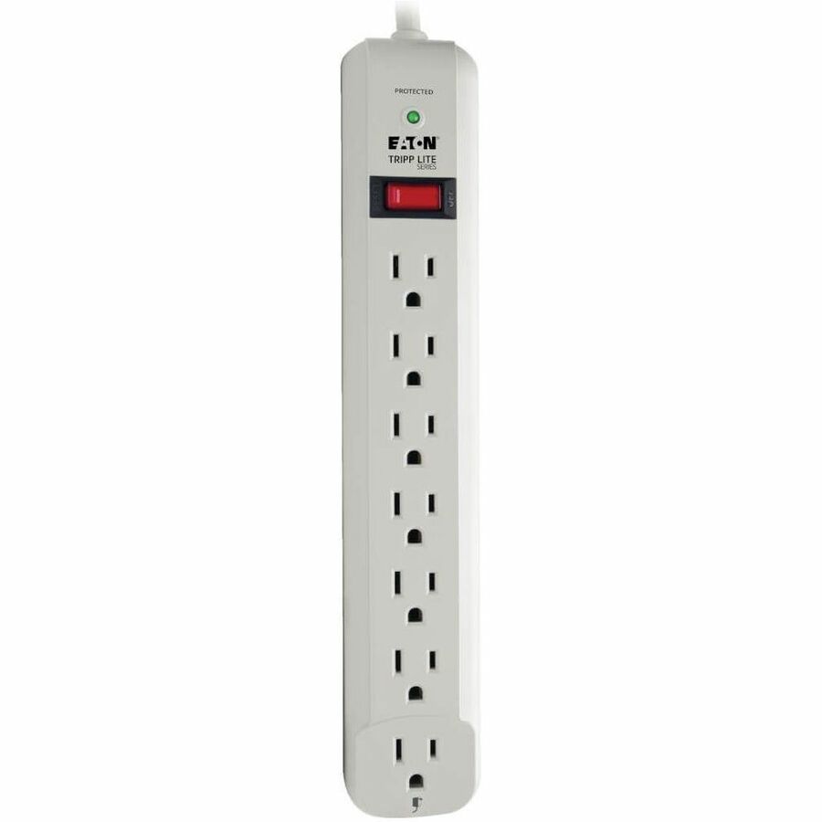 Eaton Tripp Lite Series Protect It! 7-Outlet Surge Protector, 6 ft. Cord, 1080 Joules, Diagnostic LED, Light Gray Housing STRIKER