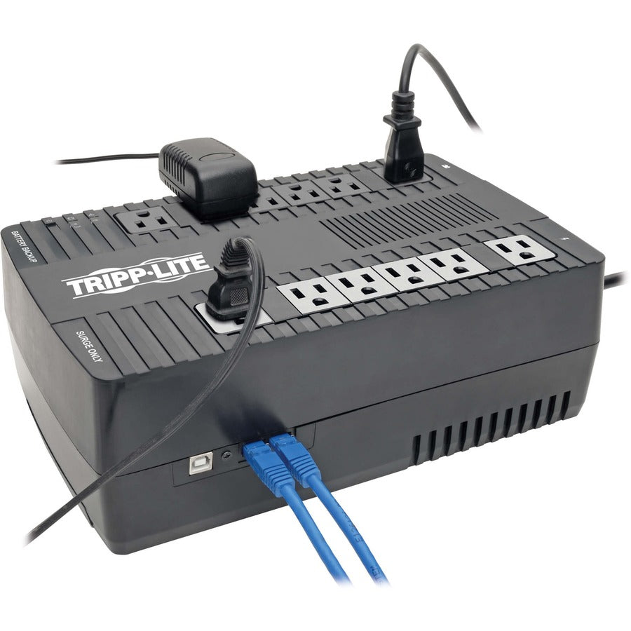 Tripp Lite by Eaton 900VA 480W Line-Interactive UPS - 12 NEMA 5-15R Outlets, AVR, 120V, 50/60 Hz, USB, Desktop/Wall Mount - Battery Backup AVR900U