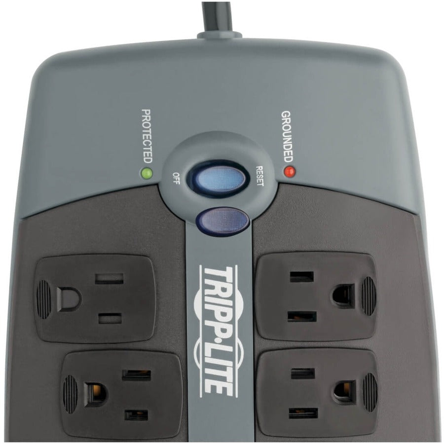 Tripp Lite by Eaton Protect It! 10-Outlet Surge Protector, 8 ft. (2.43 m) Cord, 3345 Joules, Tel/Modem/Coaxial Protection TLP1008TELTV