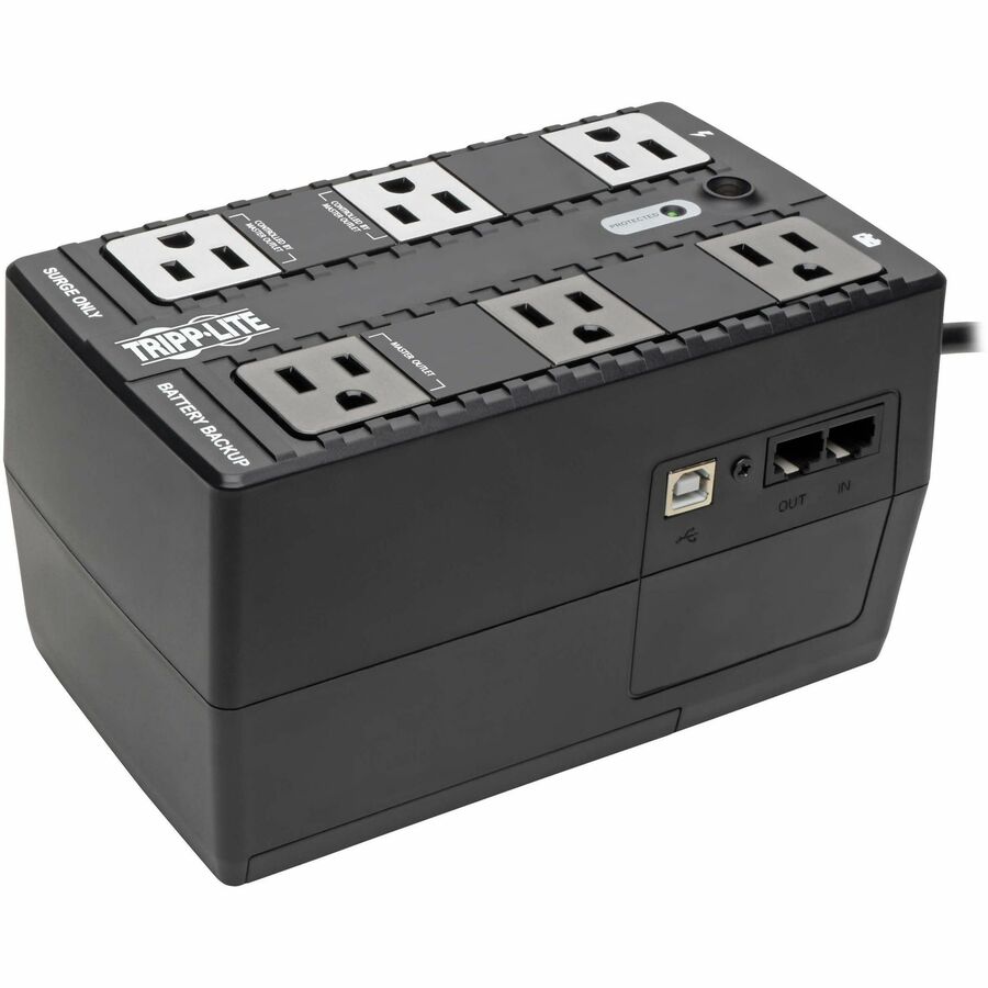 Tripp Lite by Eaton 350VA 210W Standby UPS - 6 NEMA 5-15R Outlets, 120V, 50/60 Hz, 5-15P Plug, ENERGY STAR, Desktop/Wall - Battery Backup ECO350UPS