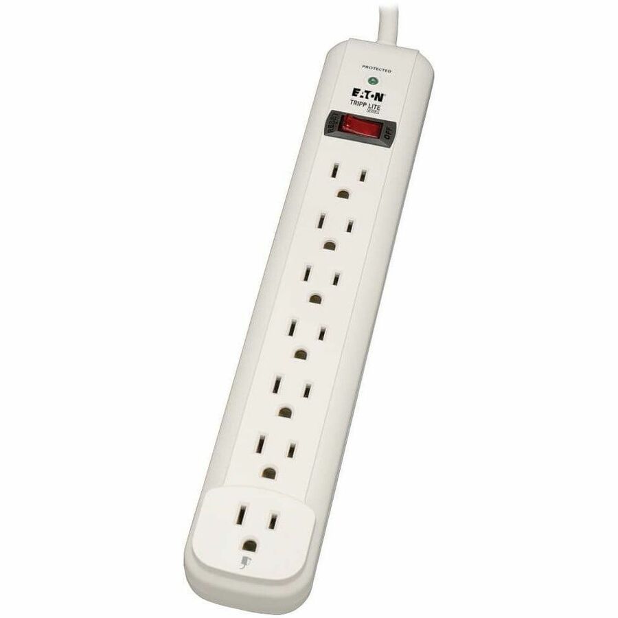 Eaton Tripp Lite Series Protect It! 7-Outlet Surge Protector, 25 ft. Cord, 1080 Joules, Diagnostic LED, Light Gray Housing TLP725