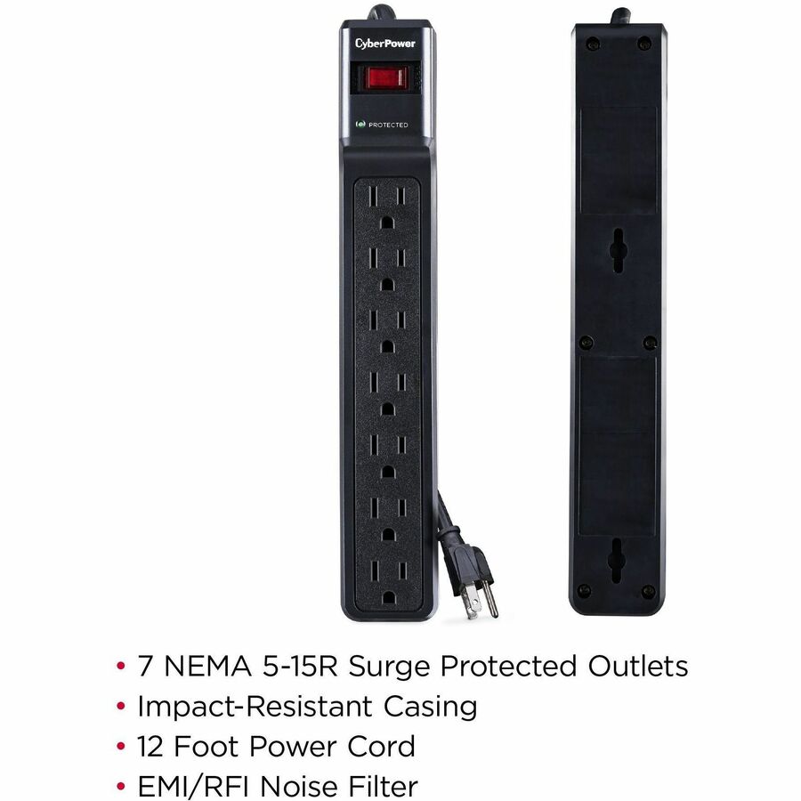 CyberPower CSB7012 Essential 7 - Outlet Surge with 1500 J CSB7012
