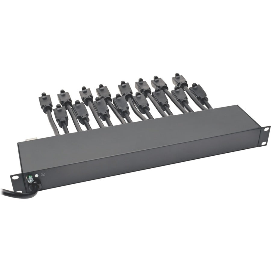Tripp Lite by Eaton 16-Outlet 1U Rack-Mount AC Charger Power Strip, 120V, 15A, 15 ft. (4.57 m) Cord PS1916D1U