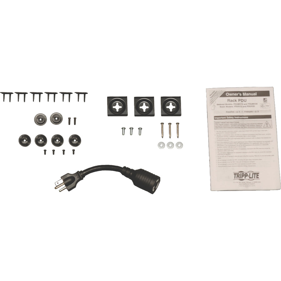 Tripp Lite by Eaton 2kW Single-Phase Local Metered PDU, 100-127V Outlets (6 5-15/20R), L5-20P/5-20P adapter, 0U Vertical, 24-in. PDUMV20-24