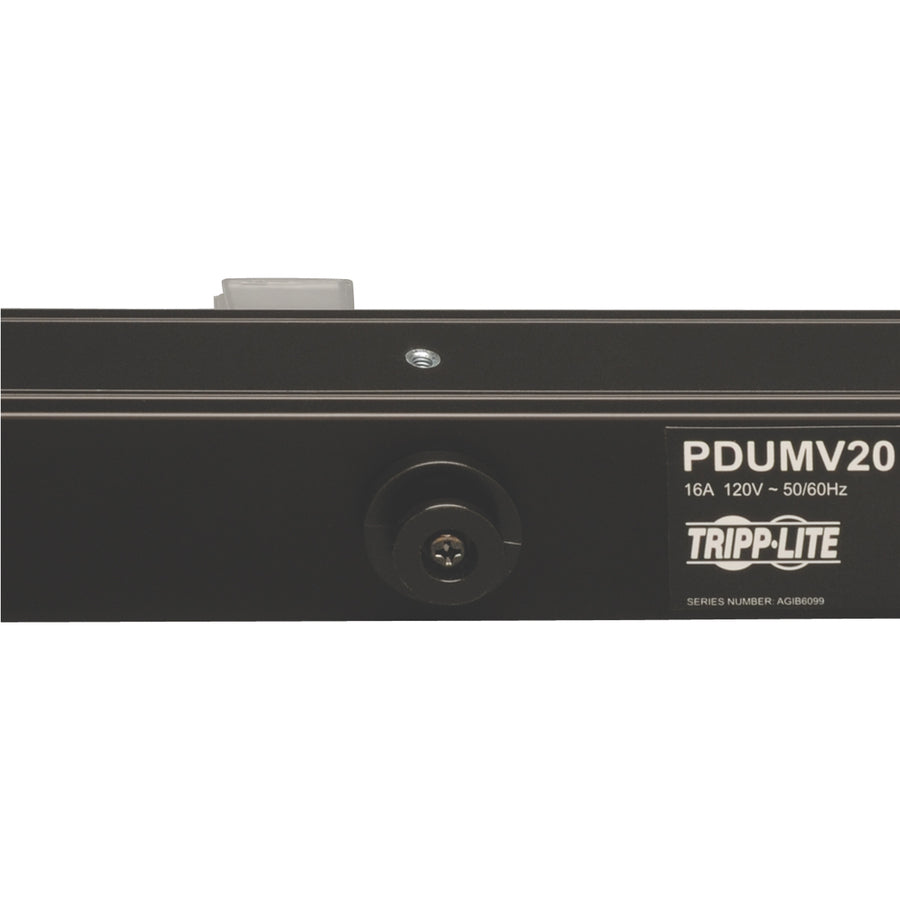 Tripp Lite by Eaton 2kW Single-Phase Local Metered PDU, 100-127V Outlets (6 5-15/20R), L5-20P/5-20P adapter, 0U Vertical, 24-in. PDUMV20-24