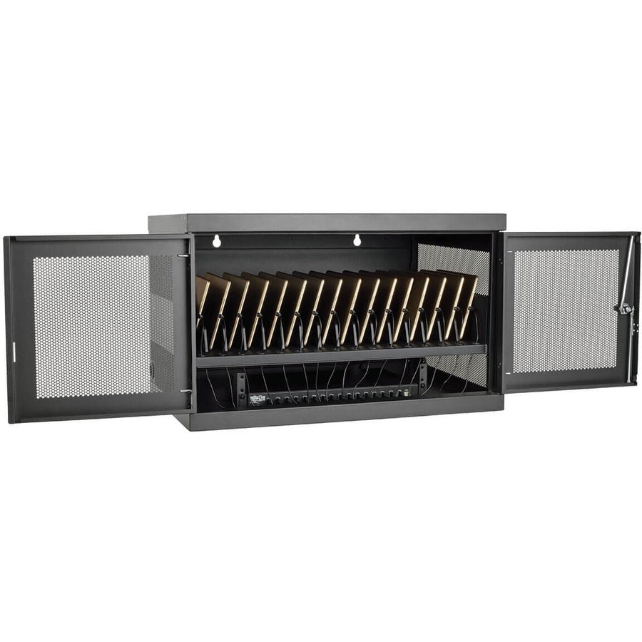 Tripp Lite by Eaton 16-Device USB Charging Station Cabinet with Sync for iPad and Android Tablets, Wall-Mount and Cart Options, Black CSC16USB