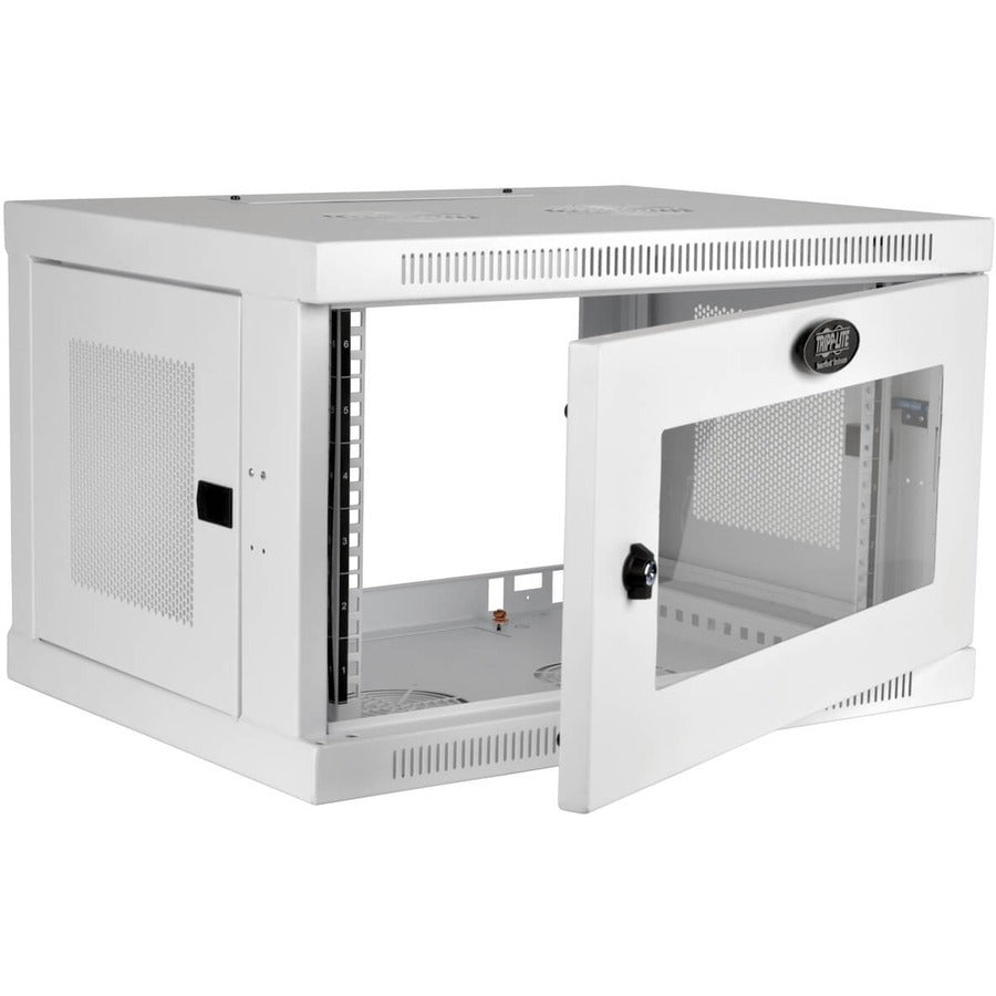 Tripp Lite by Eaton SmartRack 6U Low-Profile Switch-Depth Wall-Mount Mini Rack Enclosure, Clear Acrylic Window, White SRW6UWG