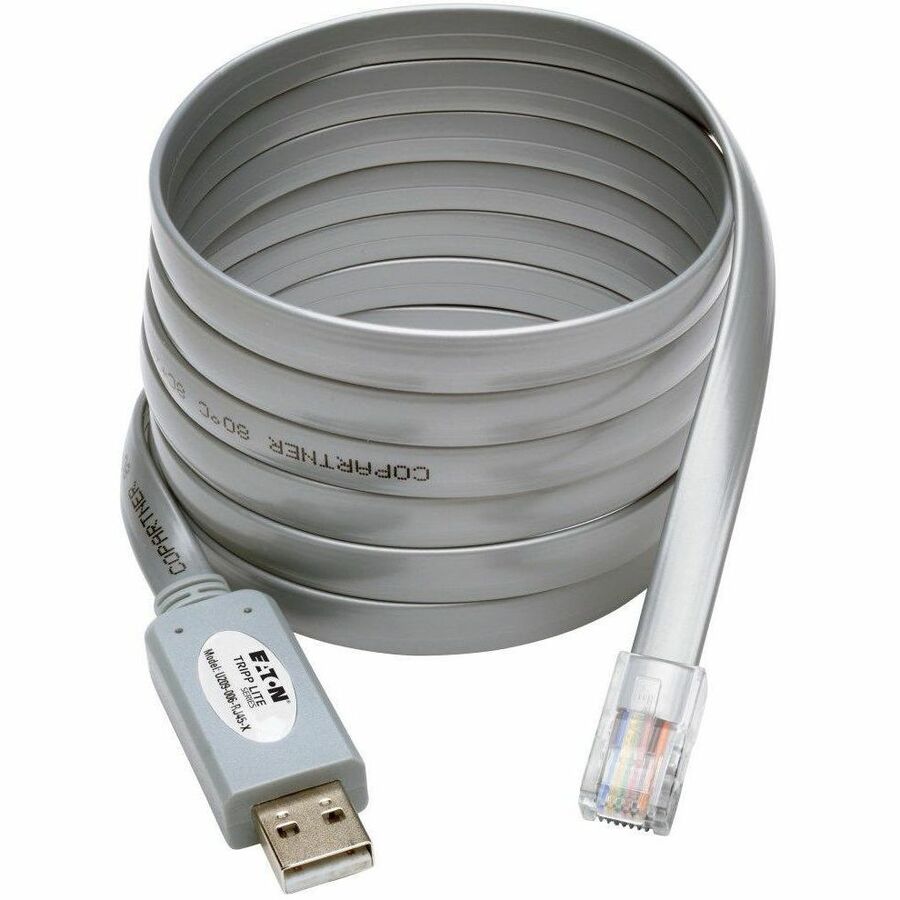 Tripp Lite by Eaton USB-A to RJ45 Serial Rollover Cable (M/M) - Cisco Compatible, 250 Kbps, 6 ft. (1.83 m), Gray U209-006-RJ45-X