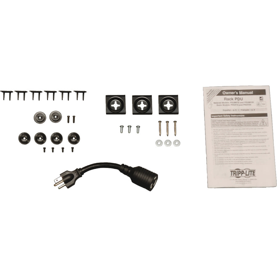Tripp Lite by Eaton 2kW Single-Phase Local Metered PDU, 100-127V Outlets (36 5-15/20R), L5-20P/5-20P adapter, 0U Vertical, 72-in. PDUMV20-72