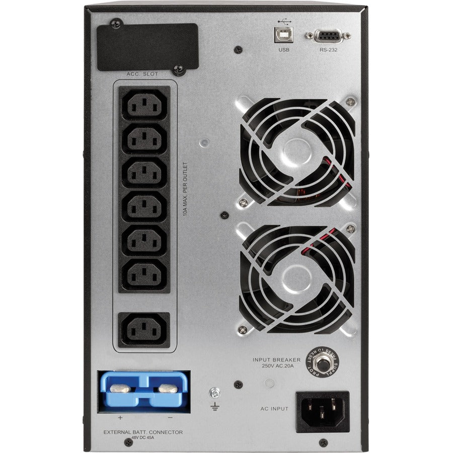 Tripp Lite by Eaton SmartOnline 230V 2kVA 1800W On-Line Double-Conversion UPS, Tower, Extended Run, Network Card Options, LCD, USB, DB9 - Battery Backup SUINT2000XLCD