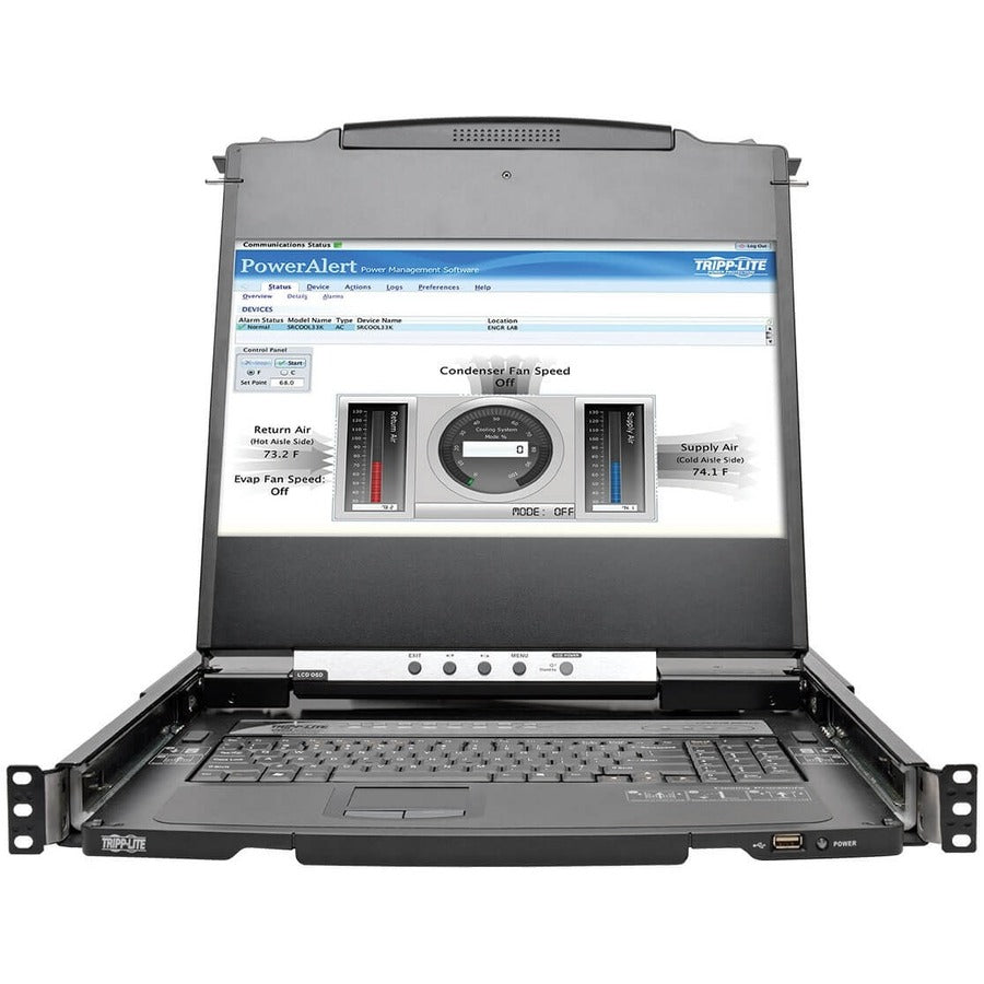 Tripp Lite by Eaton NetDirector 8-Port 1U Rack-Mount Console HDMI KVM Switch with 17 in. LCD and IP Remote Access, Dual Rail B030-008-17-IP