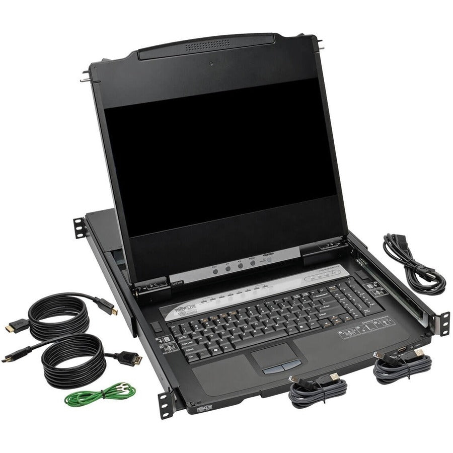 Tripp Lite by Eaton NetDirector 8-Port 1U Rack-Mount Console HDMI KVM Switch with 17 in. LCD and IP Remote Access, Dual Rail B030-008-17-IP