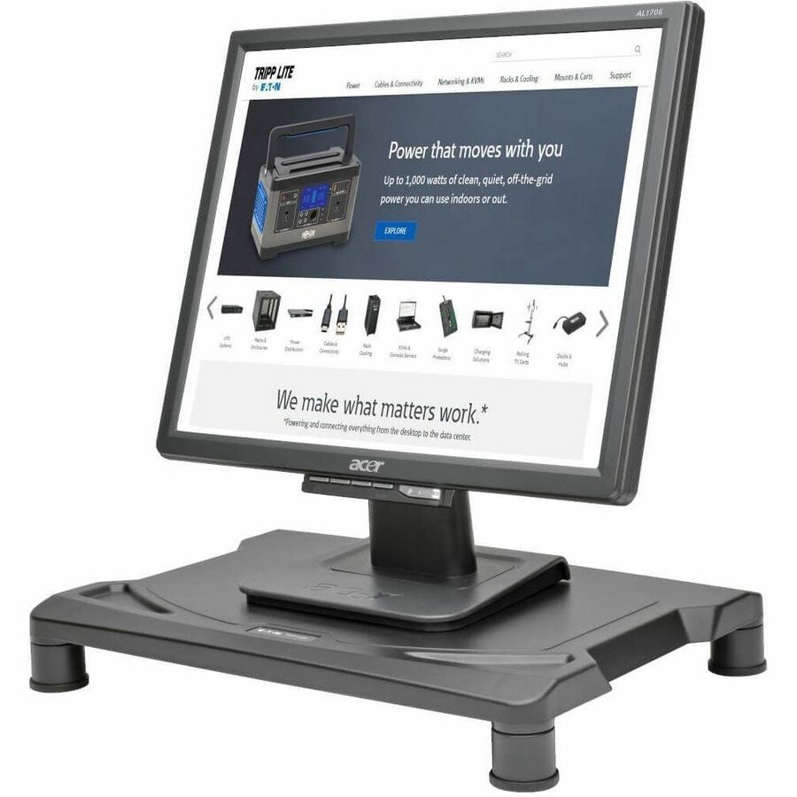 Tripp Lite by Eaton Universal Monitor Riser, Height-Adjustable, Black MR1612