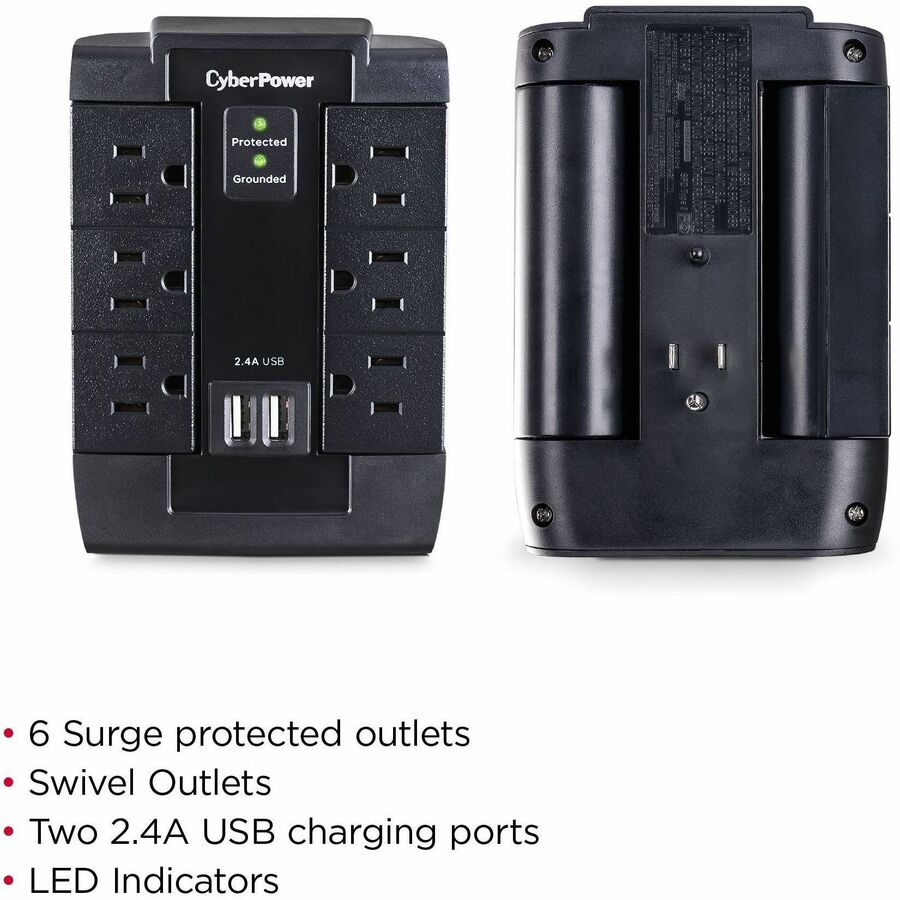 CyberPower CSP600WSU Professional 6 - Outlet Surge with 1200 J CSP600WSU
