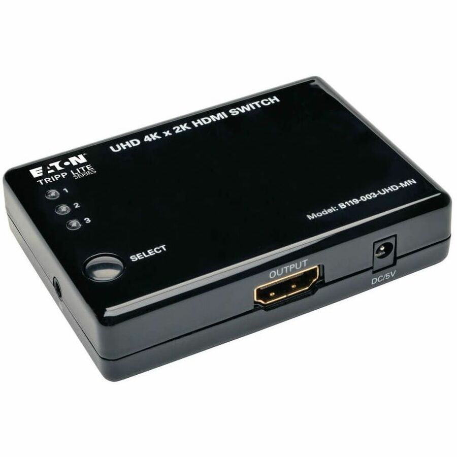 Tripp Lite by Eaton 3-Port HDMI Mini Switch with Remote Control - 4K (HDMI F/3xF), 3D, HDCP 1.4, EDID B119-003-UHD-MN