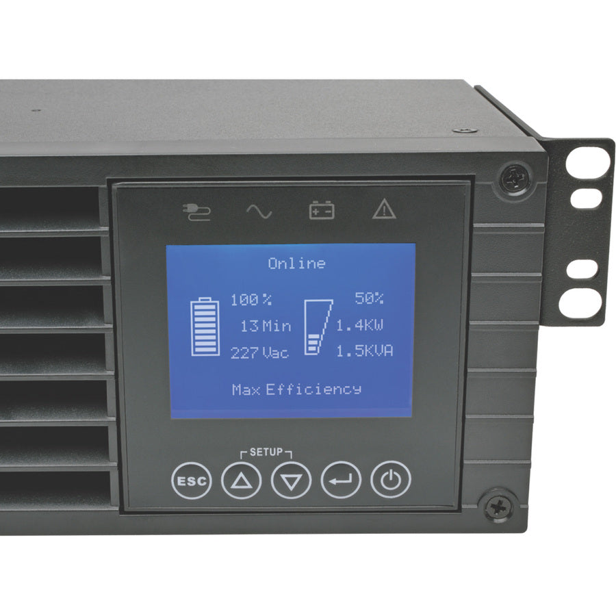 Tripp Lite by Eaton 208/240V 3000VA 2.7kW Double-Conversion UPS - 8 Outlets, Extended Run, Card Slot, LCD, USB, DB9, 2U - Battery Backup SU3000LCD2UHV