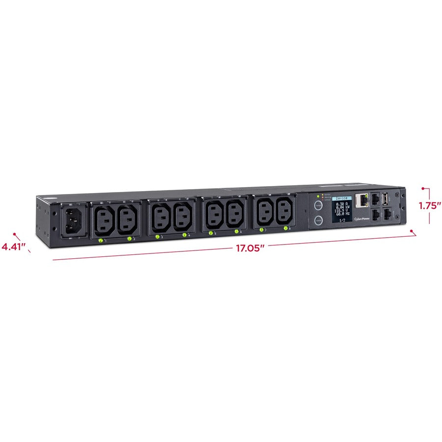 CyberPower PDU41004 Single Phase 100 - 240 VAC 15A Switched PDU PDU41004