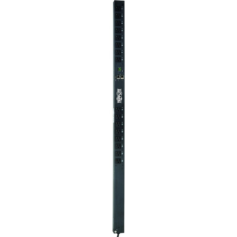 Tripp Lite by Eaton 1.4kW Single-Phase Switched PDU - LX Interface, 120V Outlets (16 5-15R), 10 ft. (3.05 m) Cord with 5-15P, 0U, TAA PDUMV15NETLX