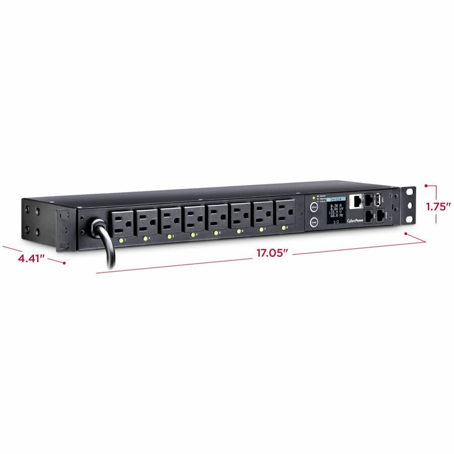 CyberPower PDU41001 Single Phase 100 - 120 VAC 15A Switched PDU PDU41001