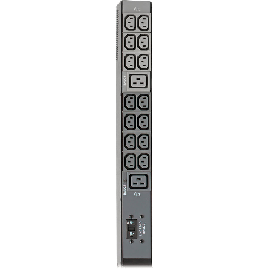 Tripp Lite by Eaton 10kW 200-240V 3PH Monitored PDU - LX Interface, Gigabit, 48 Outlets, L21-30P Input, LCD, 1.8 m Cord, 0U 1.8 m Height, TAA PDU3EVN6L2130B