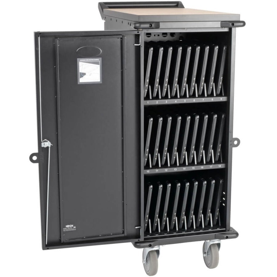 Tripp Lite by Eaton 27-Device AC Charging Cart for Laptops and Chromebooks - 120V, NEMA 5-15P, 10 ft. (3.05 m) Cord, Black CSC27AC