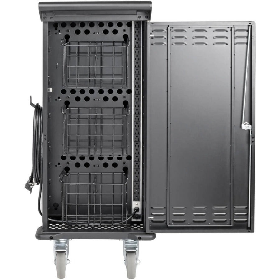 Tripp Lite by Eaton 27-Device AC Charging Cart for Laptops and Chromebooks - 120V, NEMA 5-15P, 10 ft. (3.05 m) Cord, Black CSC27AC