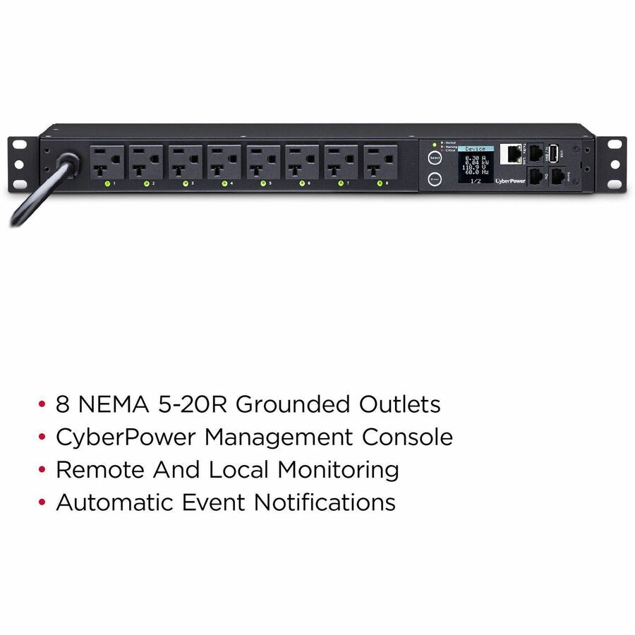 CyberPower PDU41002 Single Phase 100 - 120 VAC 20A Switched PDU PDU41002