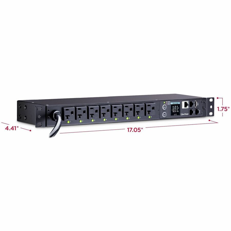 CyberPower PDU41002 Single Phase 100 - 120 VAC 20A Switched PDU PDU41002