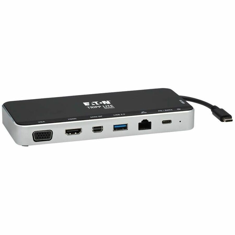 Tripp Lite by Eaton USB Dock, Triple Display - 4K HDMI & mDP, VGA, USB 3.x (5Gbps), USB-A/C Hub, GbE, 60W PD Charging U442-DOCK16-B