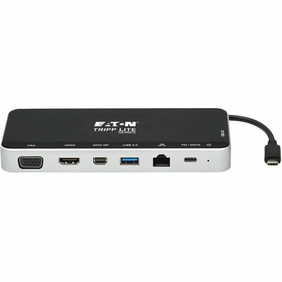 Tripp Lite by Eaton USB Dock, Triple Display - 4K HDMI & mDP, VGA, USB 3.x (5Gbps), USB-A/C Hub, GbE, 60W PD Charging U442-DOCK16-B