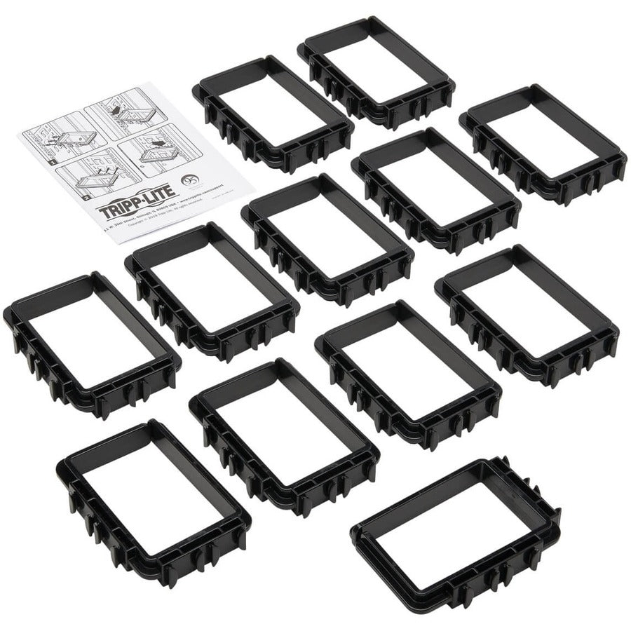 Tripp Lite by Eaton Cable Management D-Rings for Rack Enclosures - Button Mount, Large, 3 x 4 in., 12 Pack SRCABLERINGLG