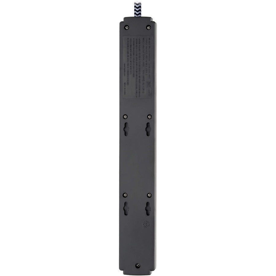 Tripp Lite by Eaton Safe-IT 6-Outlet Surge Protector, 2 USB Charging Ports, 10 ft. Cord, 5-15P Plug, 990 Joules, Antimicrobial Protection, Black TLP610BUAM