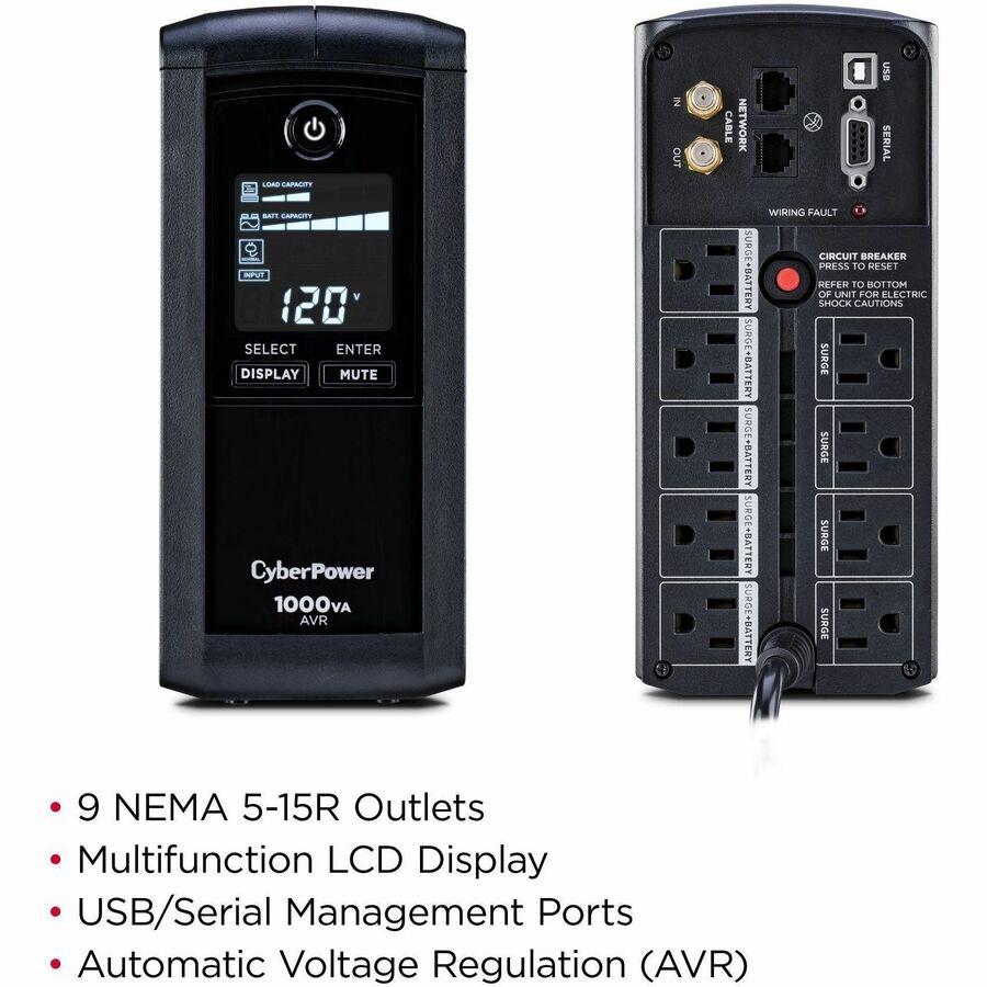 CyberPower CP1000AVRLCD Intelligent LCD UPS Systems CP1000AVRLCD