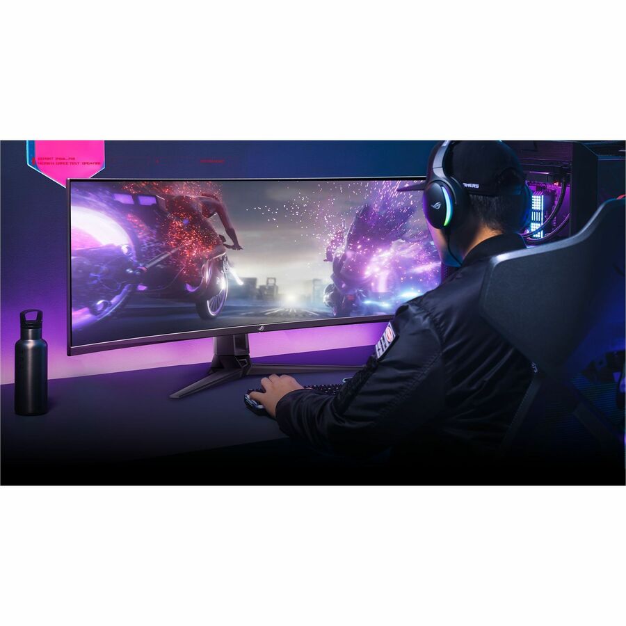 Asus ROG Swift PG49WCD 49" Class Dual Quad HD (DQHD) Curved Screen Gaming OLED Monitor - 32:9 - Black PG49WCD