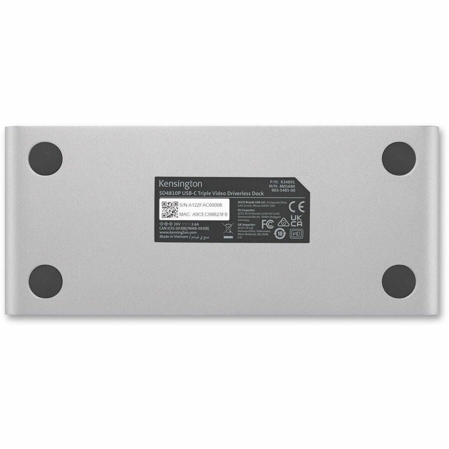 Kensington SD4810P USB-C 5Gbps Triple Video Driverless Dock K34891NA