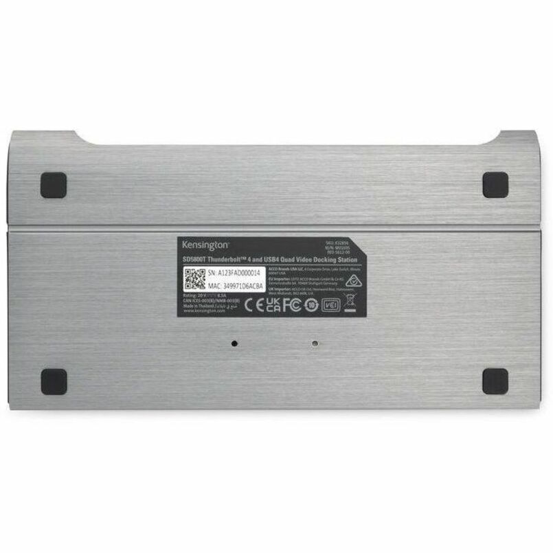 Kensington SD5800T Thunderbolt 4 and USB4 Quad Video Docking Station K32856NA