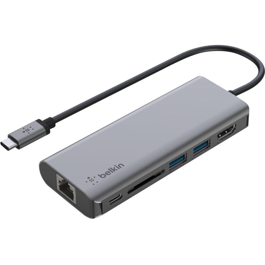 Belkin USB-C 6-in-1 Multiport Adapter, Laptop Docking Station, 4k HDMI, 100W Power Delivery AVC008BTSGY