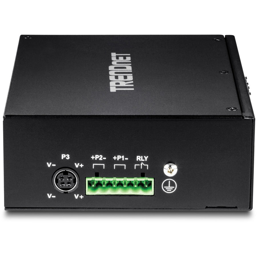TRENDnet 10-Port Hardened Industrial Gigabit DIN-Rail Switch, 20Gbps Switching Capacity, DIN-Rail And Wall Mounts Included, Dual Redundant, Two RJ-45/SFP Ports, Lifetime Protection, Black, TI-G102 TI-G102