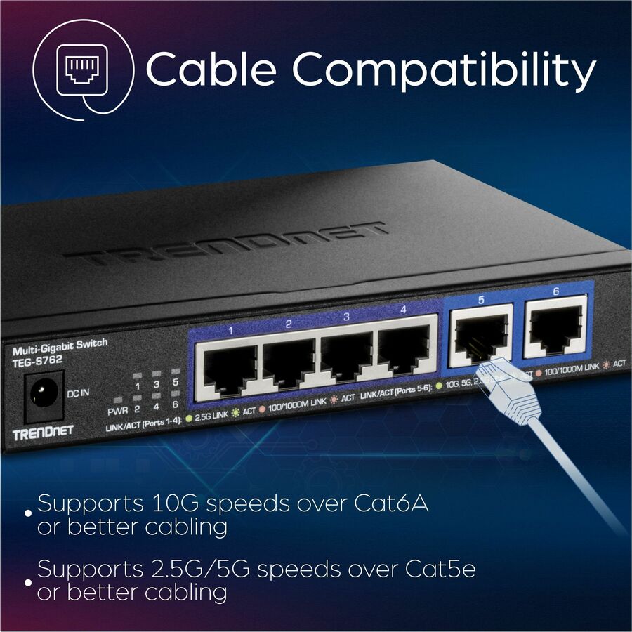 TRENDnet 6-Port 10G Switch TEG-S762