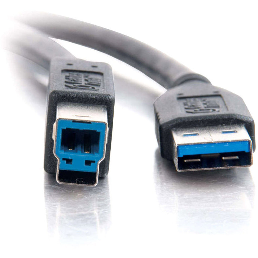 C2G 6.6ft USB A to USB B Cable - USB A to B Cable - USB 3.0 - Black - M/M 54174