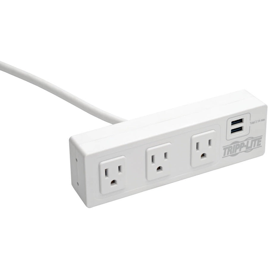 Tripp Lite by Eaton Protect It! TLP310USBCW 3-Outlet Surge Suppressor/Protector TLP310USBCW